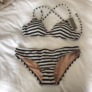 J.Crew Stripe Bikini Top & Bottom, Both Medium